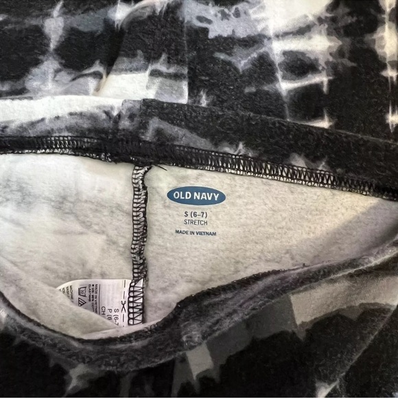 Old Navy Tie Dye Striped Leggings Small 6-7 Gray Stretch Knit Pull On Casual - Picture 5 of 5